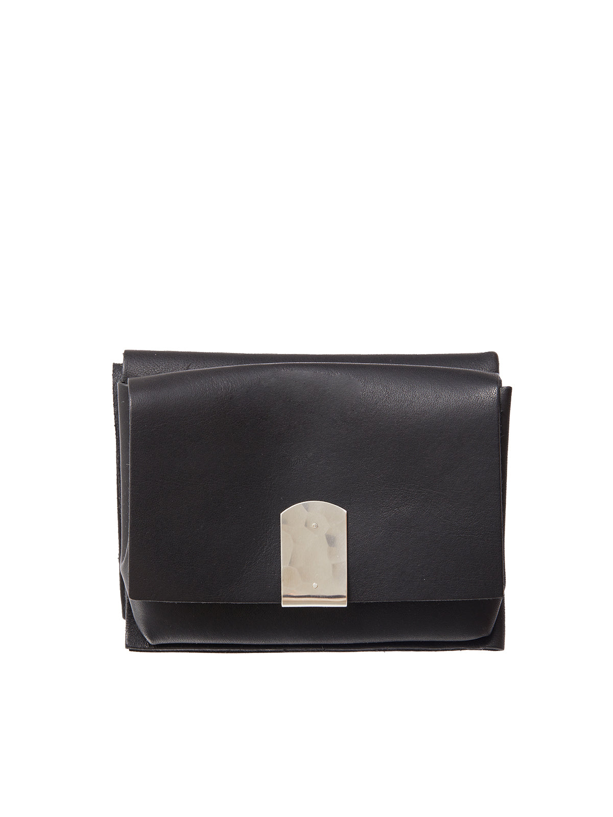 WERKSTATT:MUNCHEN Mini Leather Wallet with Silver Detail - 110mm x 85mm