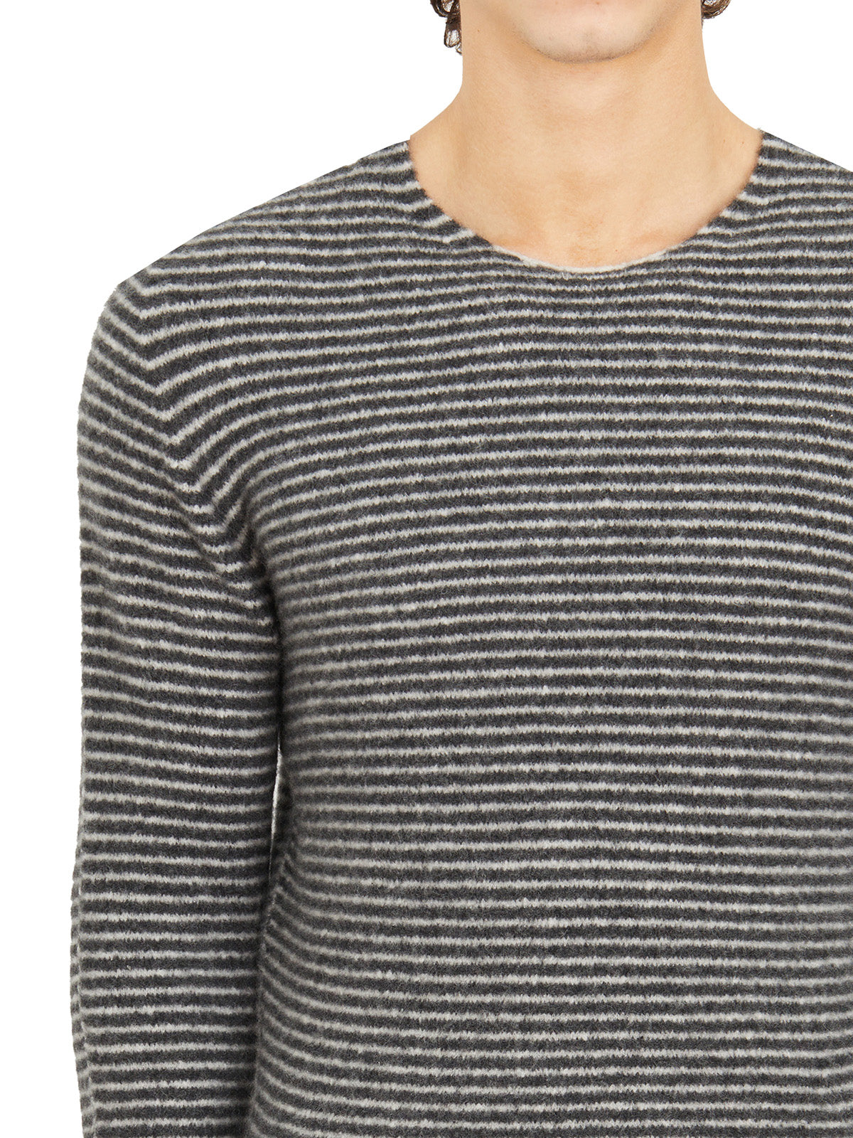MD75 Crew Neck Striped Wool Sweater - Size M