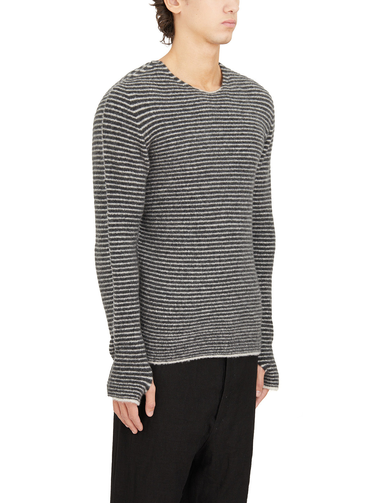 MD75 Crew Neck Striped Wool Sweater - Size M