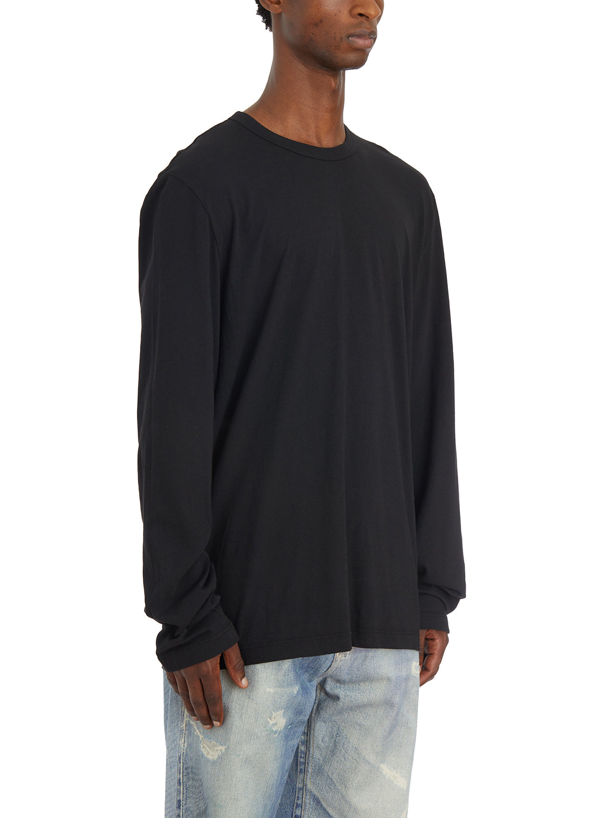JAMES PERSE Round Neck Long Sleeve T-Shirt for Men - Size 3
