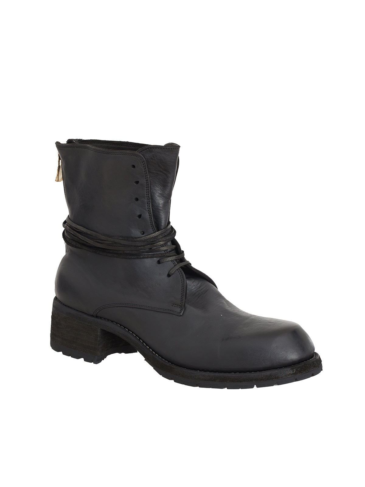 GUIDI Classic Leather Lace-Up Boots for Men