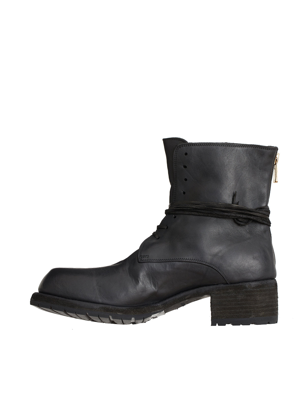 GUIDI Classic Leather Lace-Up Boots for Men