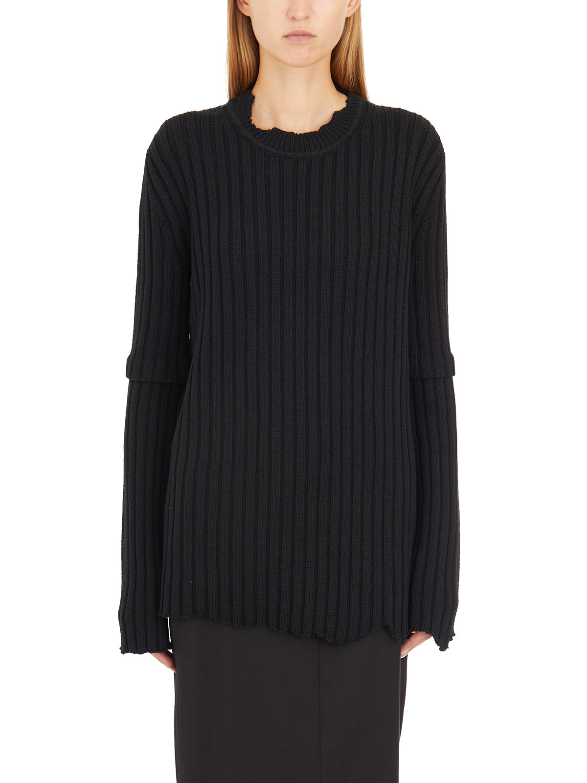 HELMUT LANG Cozy Knit Sweater with Button Detail - Size S