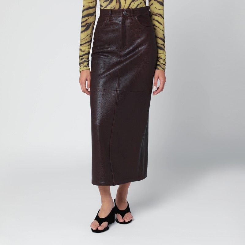 IVY OAK Leather Midi Skirt