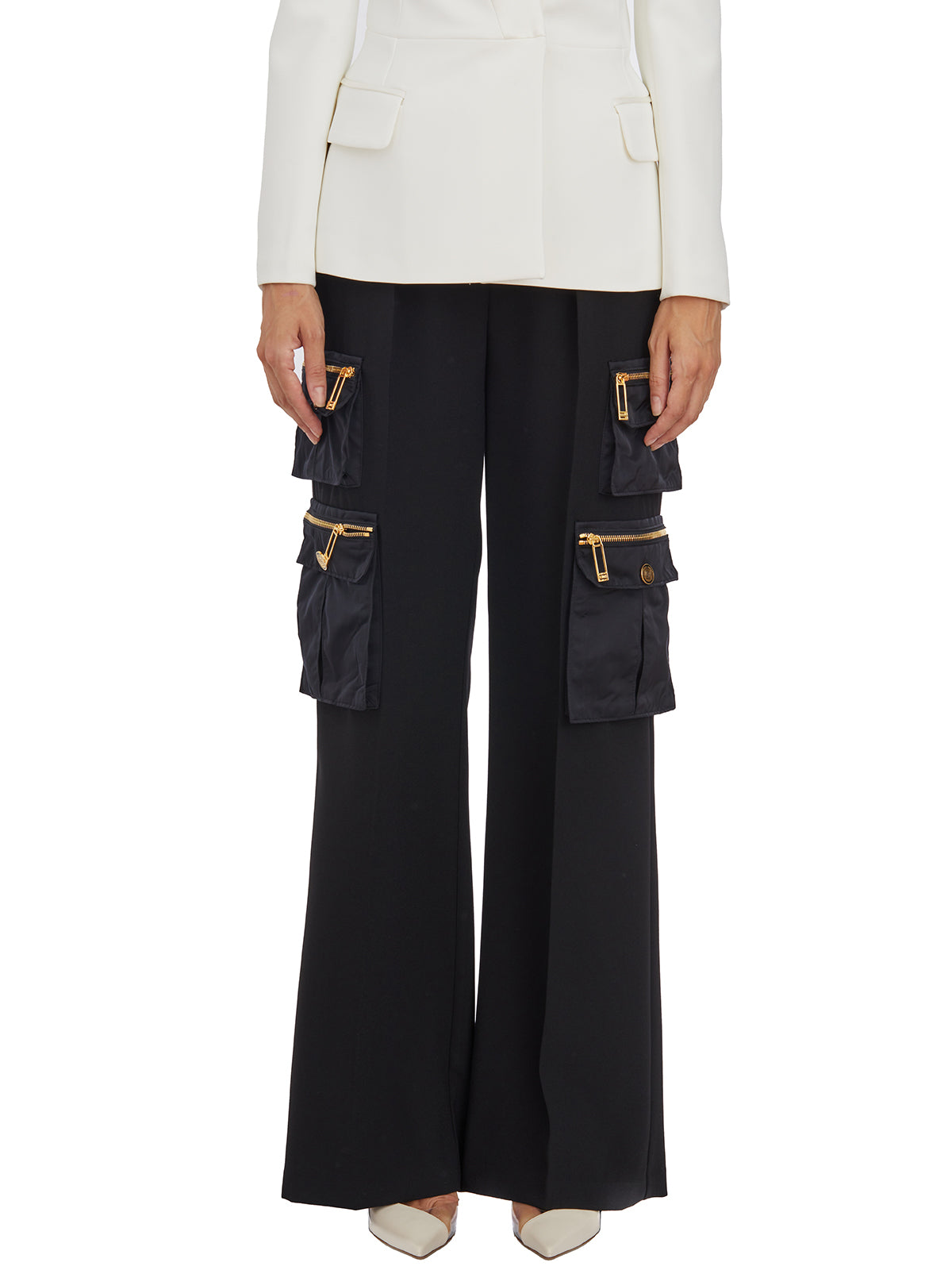 ELISABETTA FRANCHI Chic Trousers with Removable Belt - Size 40
