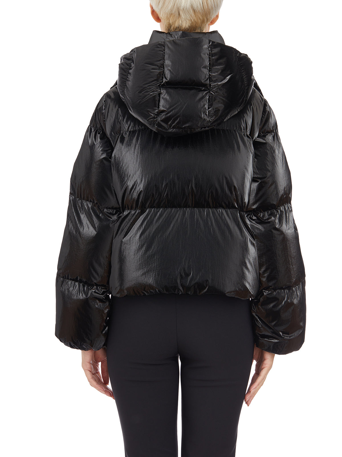 ELISABETTA FRANCHI Mini Metallic Puffer Jacket - Size 40