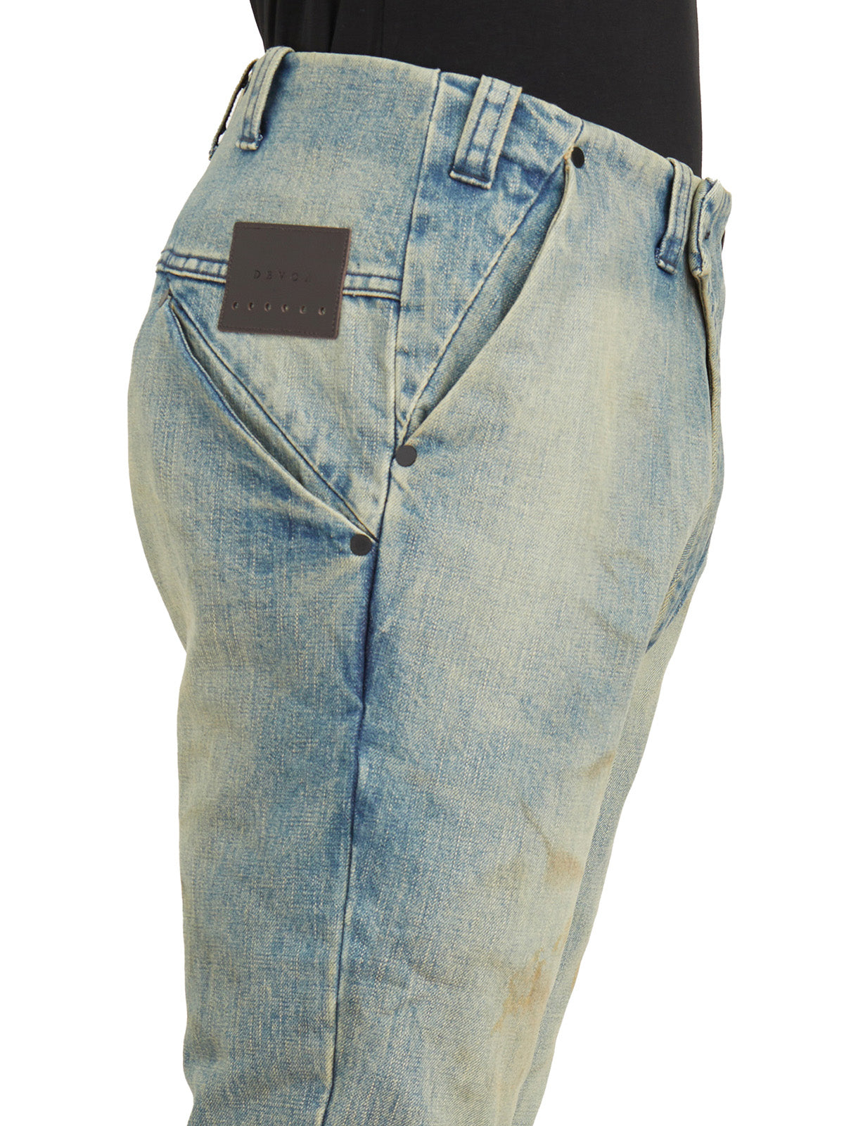 DEVOA Knee-Pleat Denim Trousers - Size 3