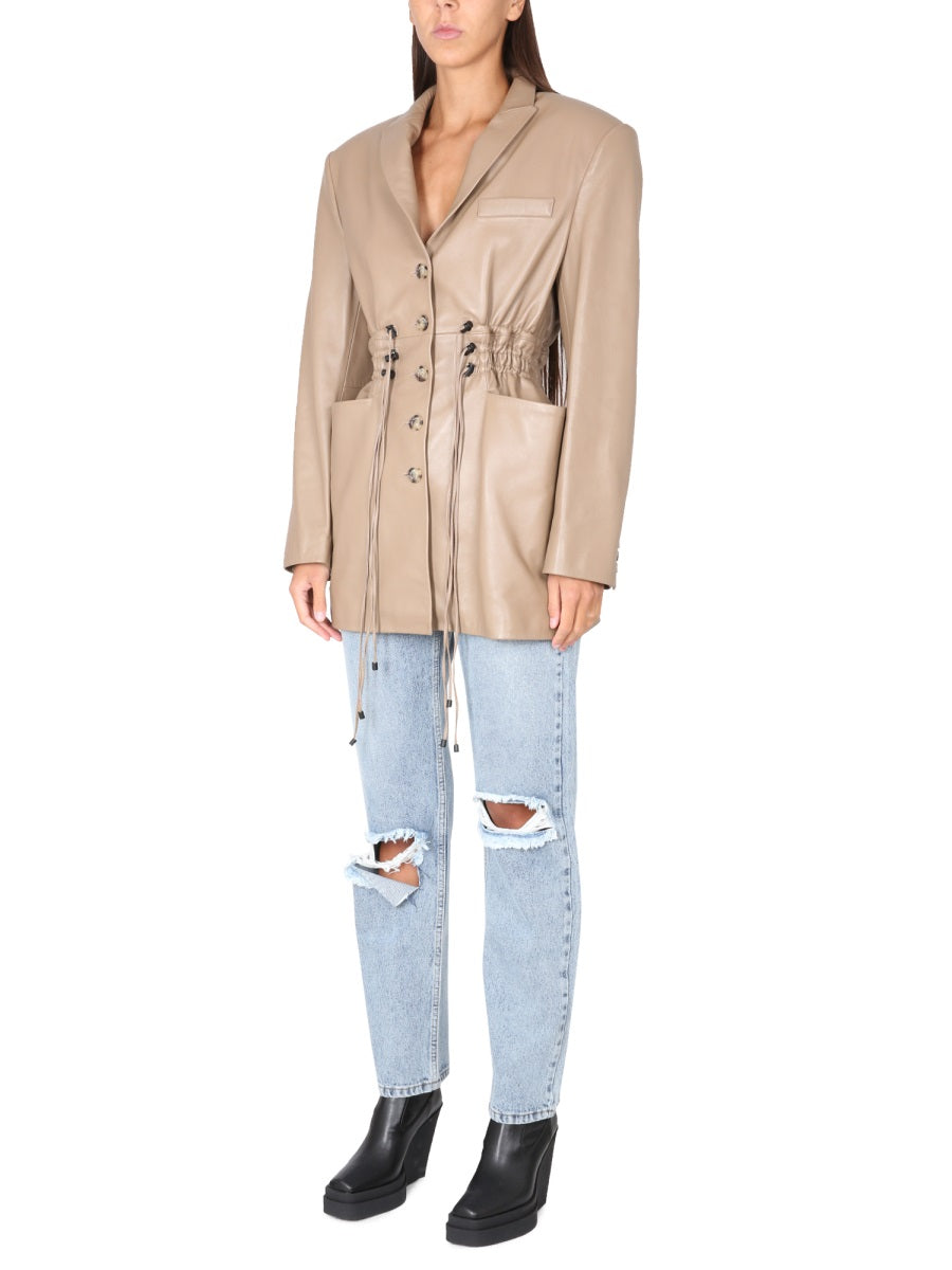 THE MANNEI Mini Blazer Dress with Peaked Lapels