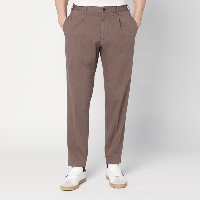 SANTANIELLO Dove Grey Cotton Trousers for Men - SS25 Collection