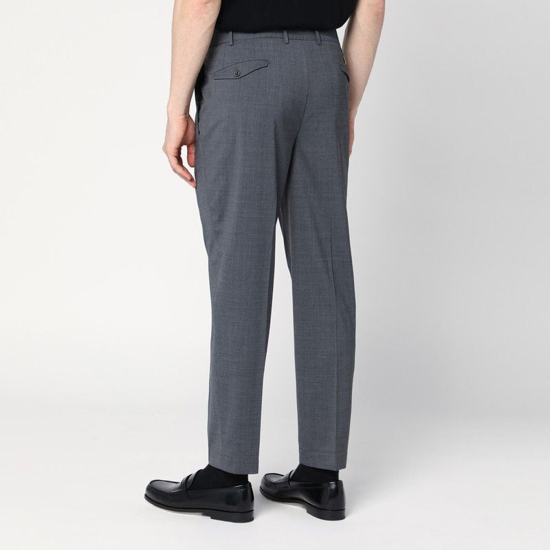 SANTANIELLO Men's Wool Blend Trousers with Front Pleat