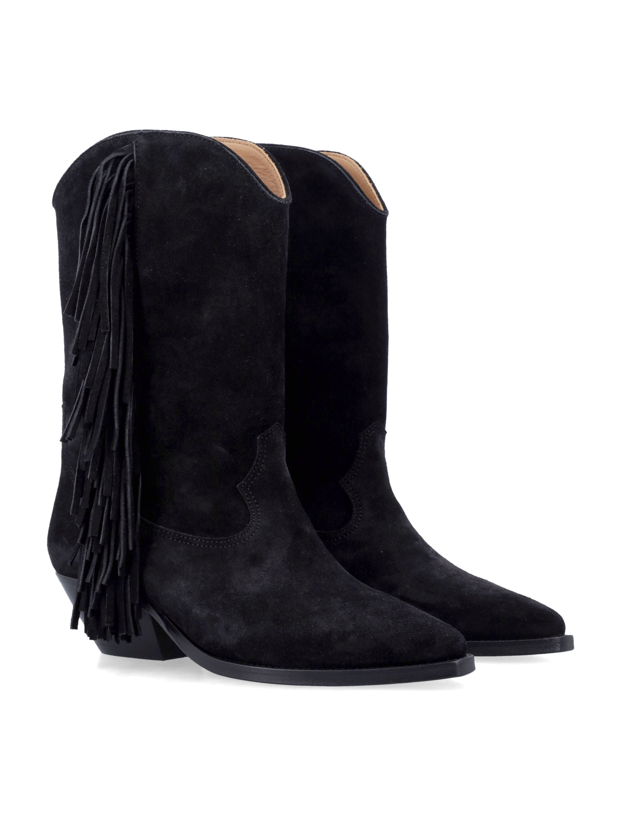 ISABEL MARANT Elegant Suede Mini Fringed Boots