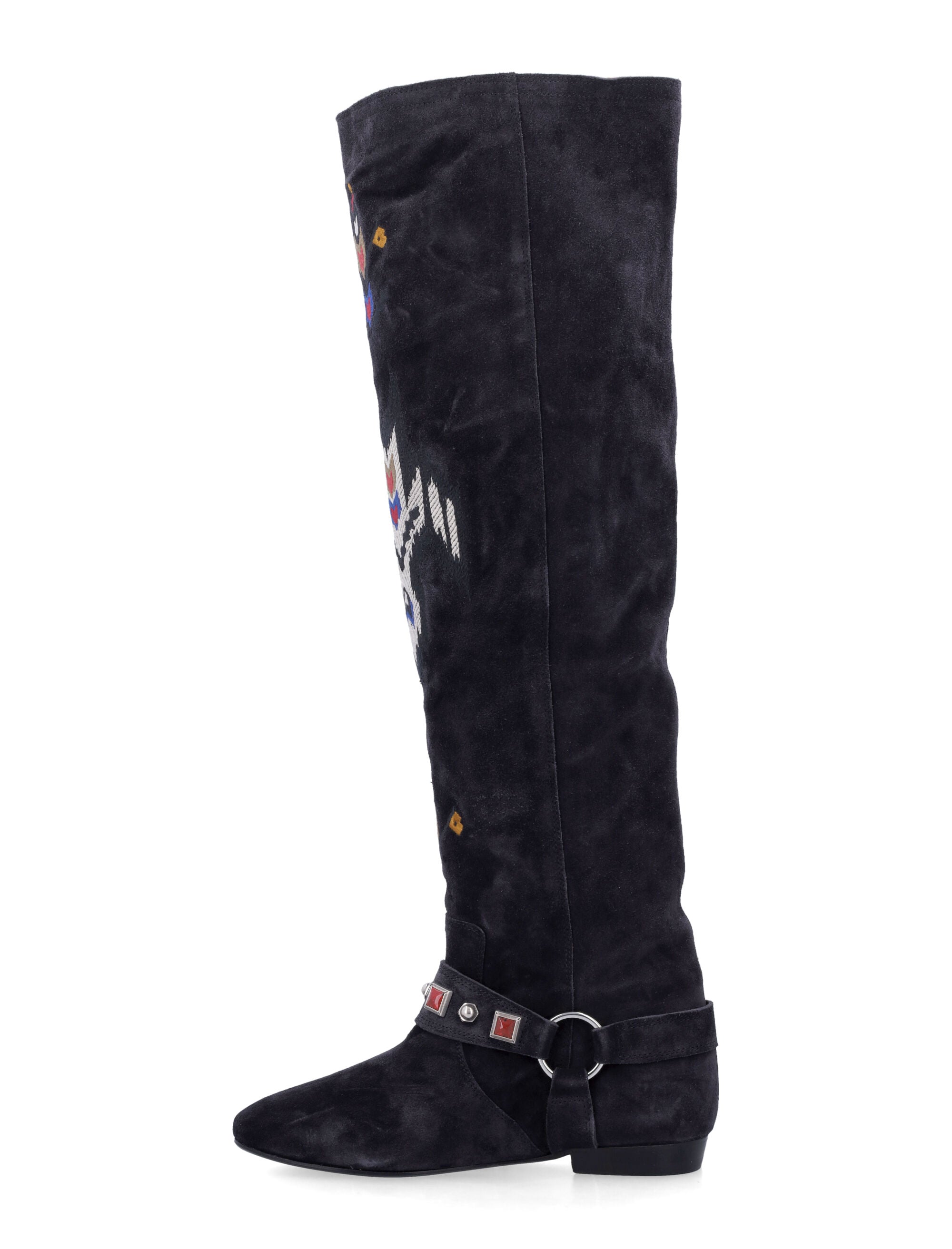 ISABEL MARANT Thigh Boots with Embroidered Fringes