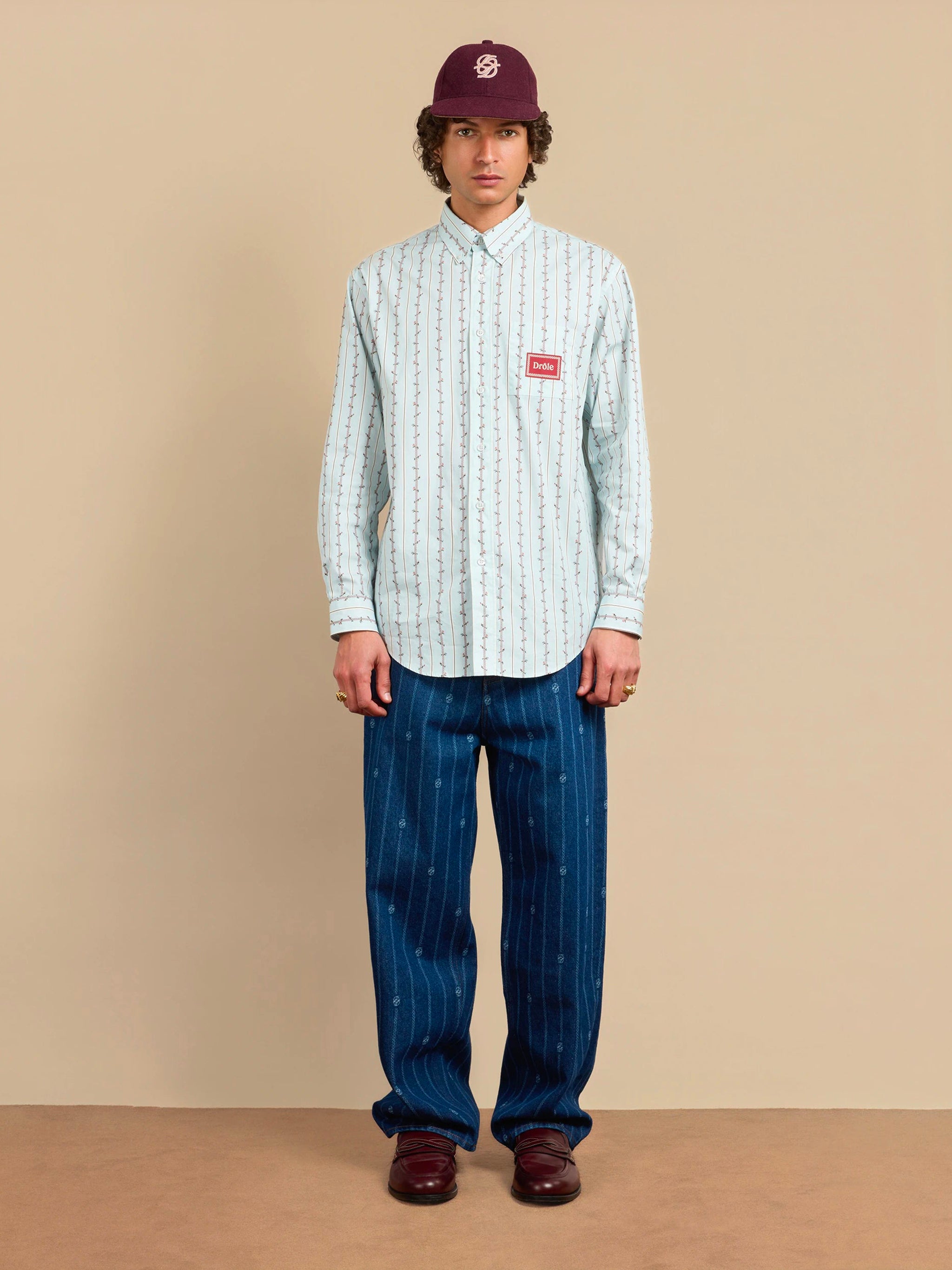 DRÔLE DE MONSIEUR Long-Sleeved Floral Woven Shirt