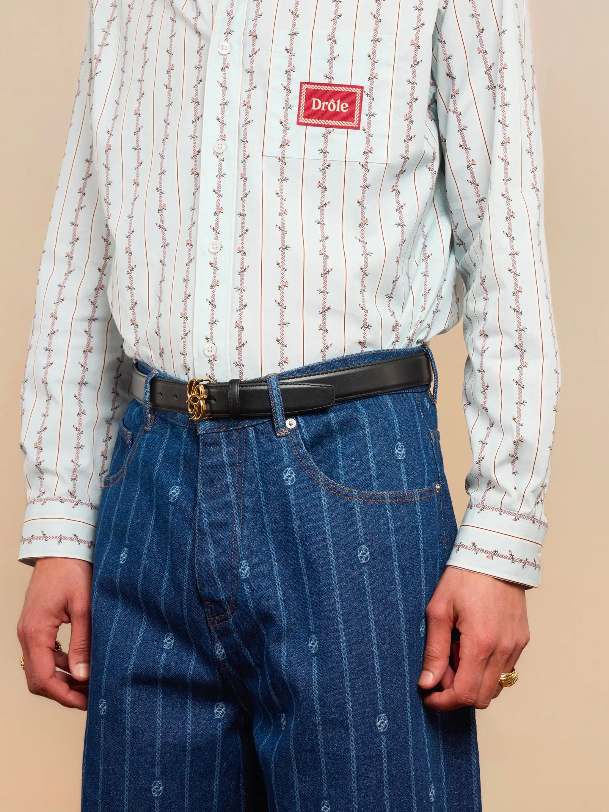 DRÔLE DE MONSIEUR Long-Sleeved Floral Woven Shirt