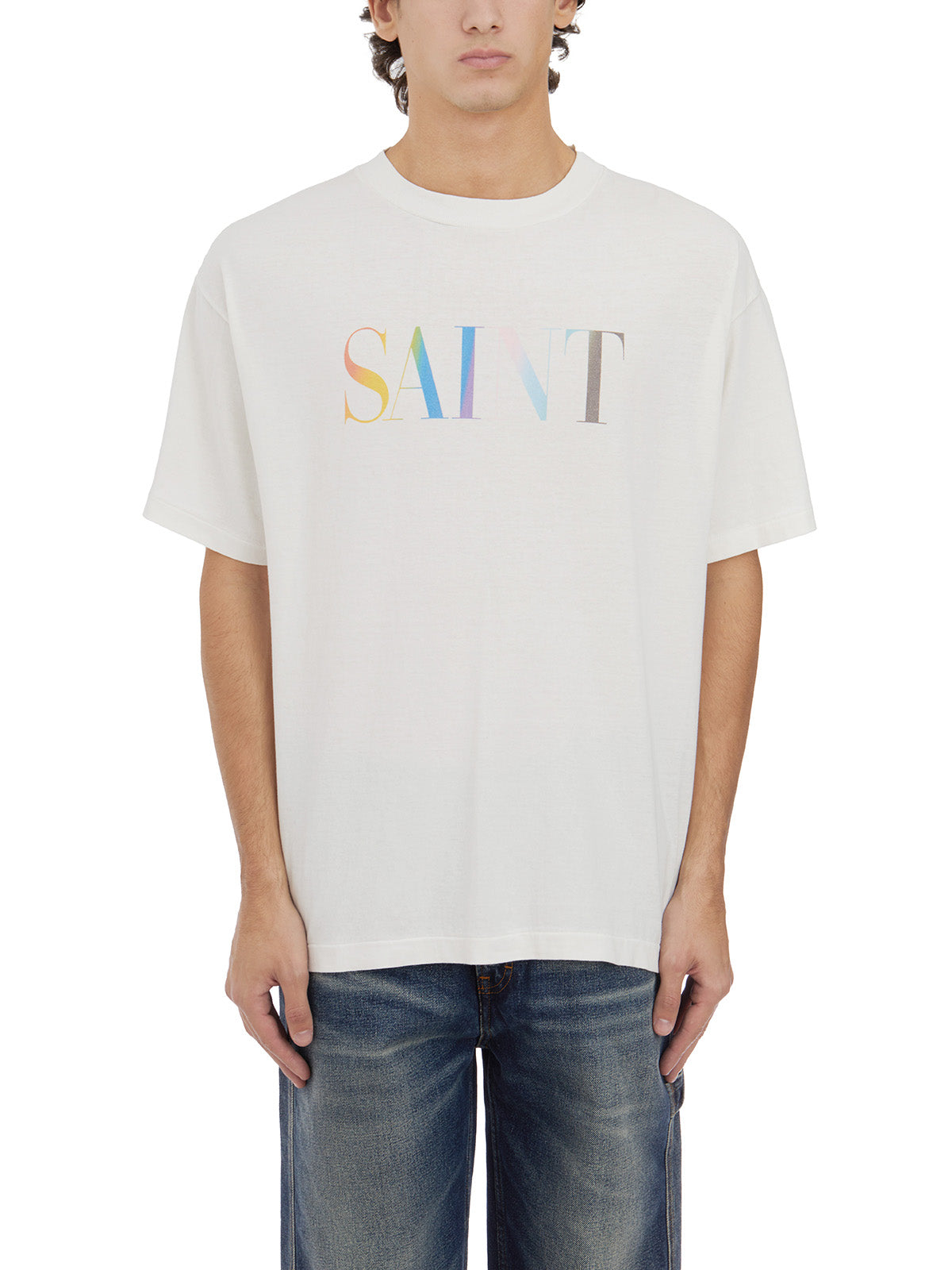 SAINT MXXXXXX Rainbow Cotton Crew Neck T-Shirt - Size M