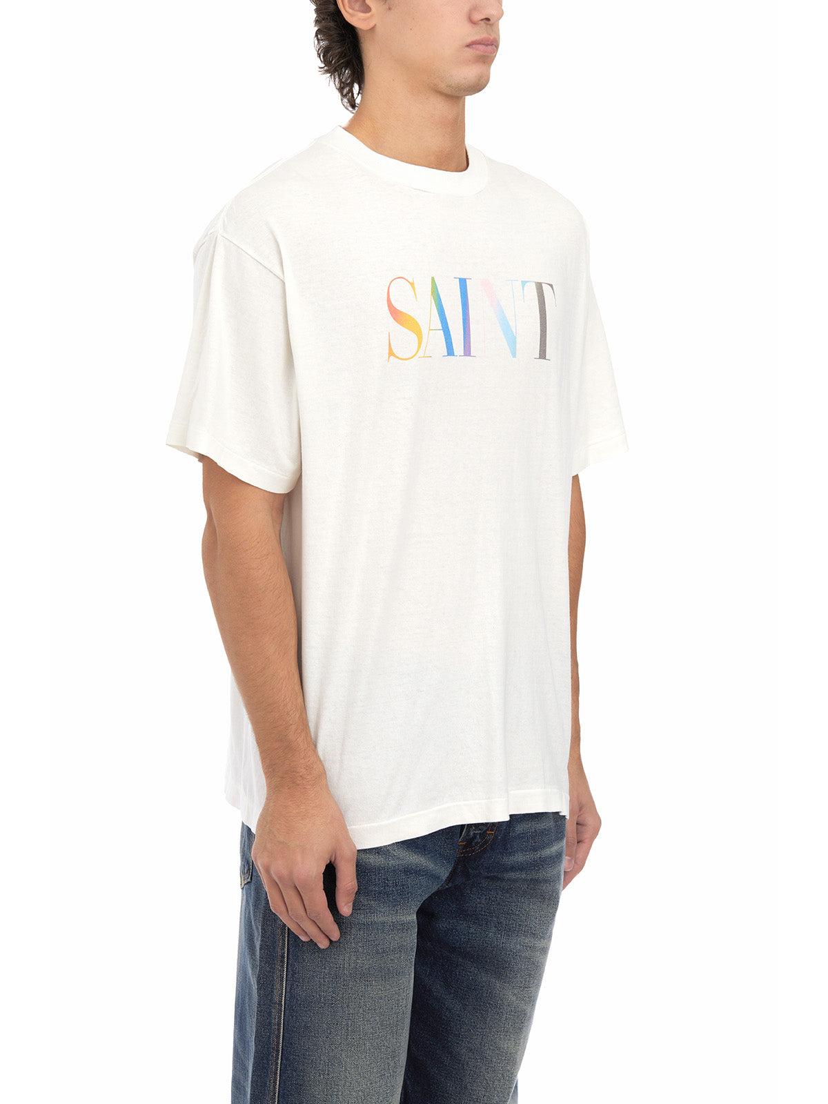 SAINT MXXXXXX Rainbow Cotton Crew Neck T-Shirt - Size M