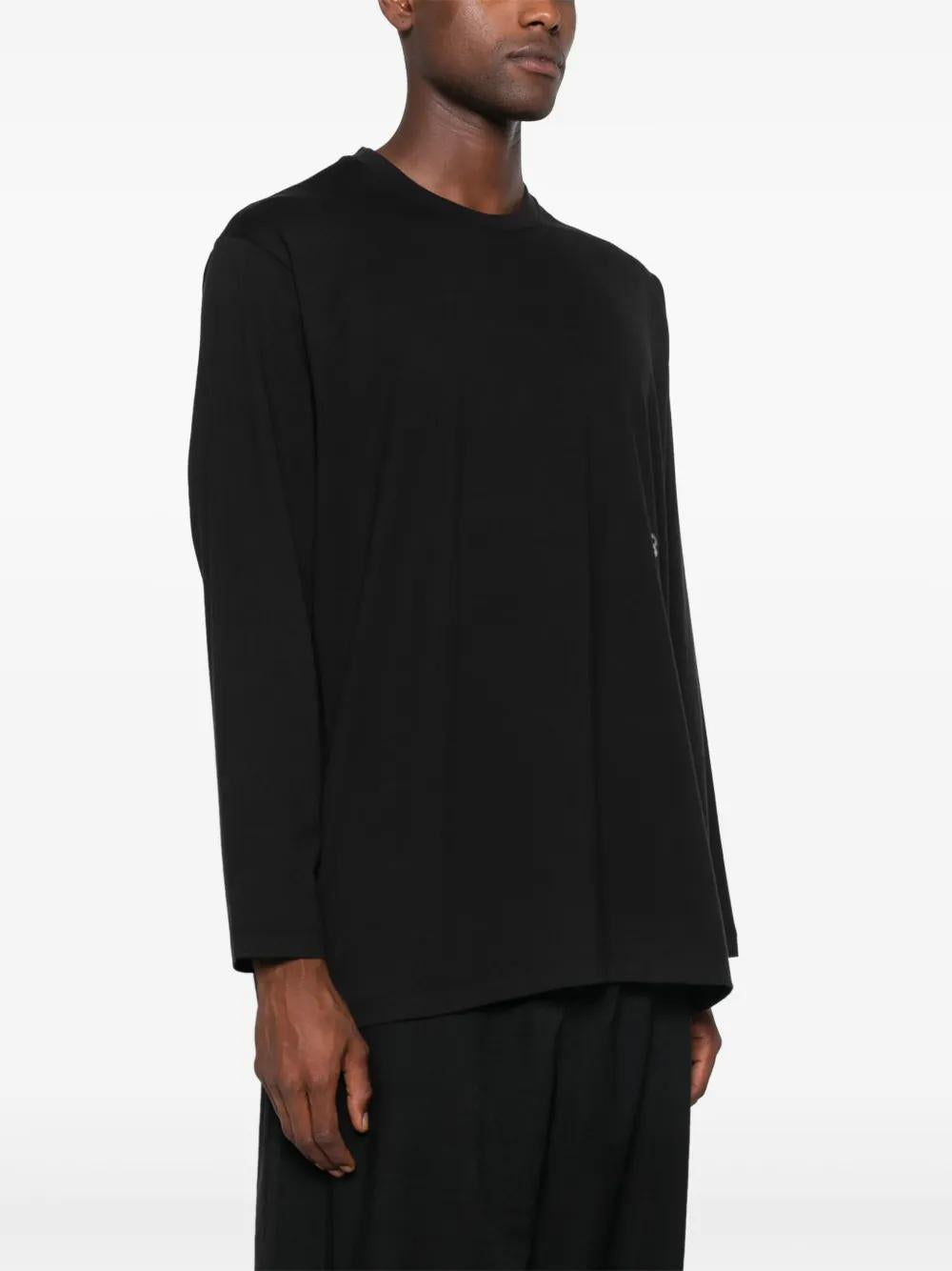 Y-3 Logo Cotton T-Shirt with Long Sleeves