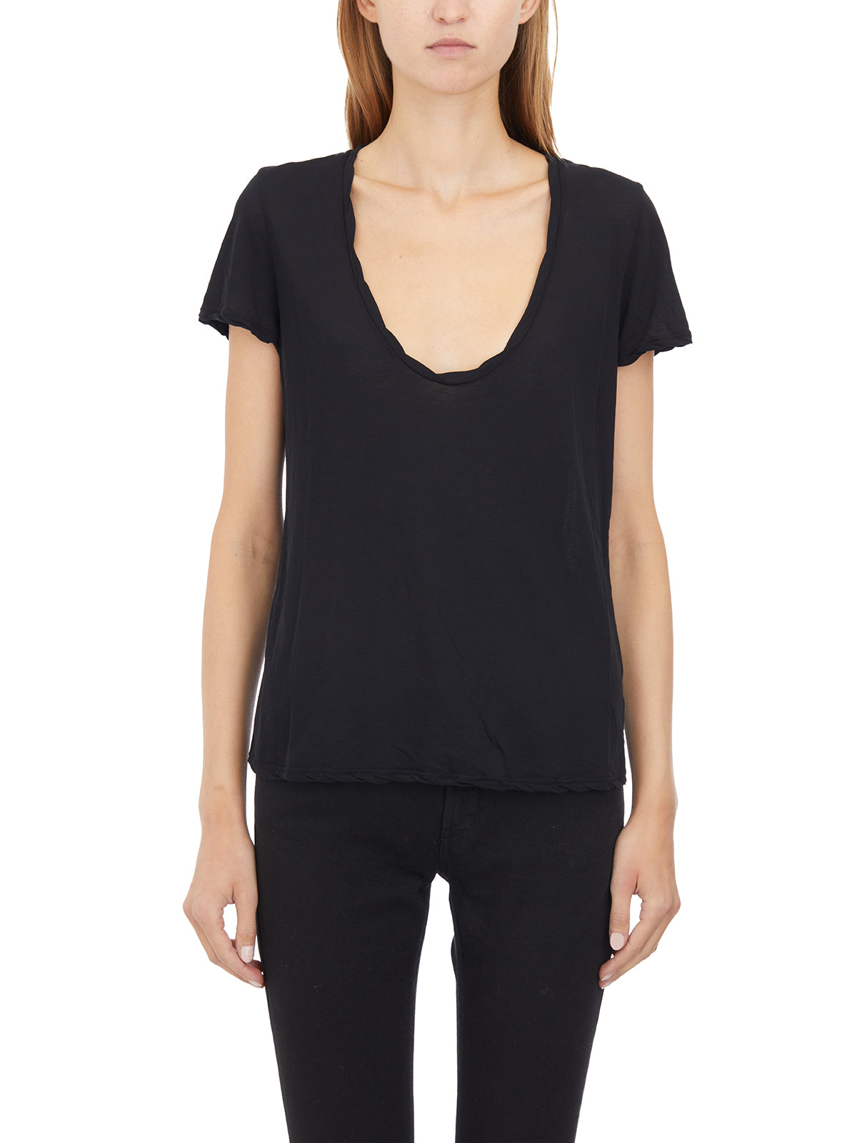 JAMES PERSE Deep Cut Women's T-Shirt in Size 1