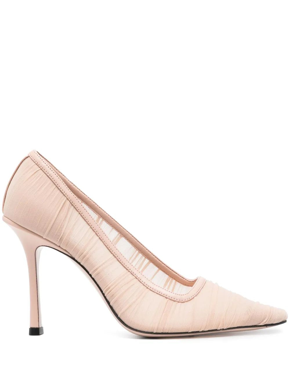 JIMMY CHOO Draped Tulle Pumps Heel 10
