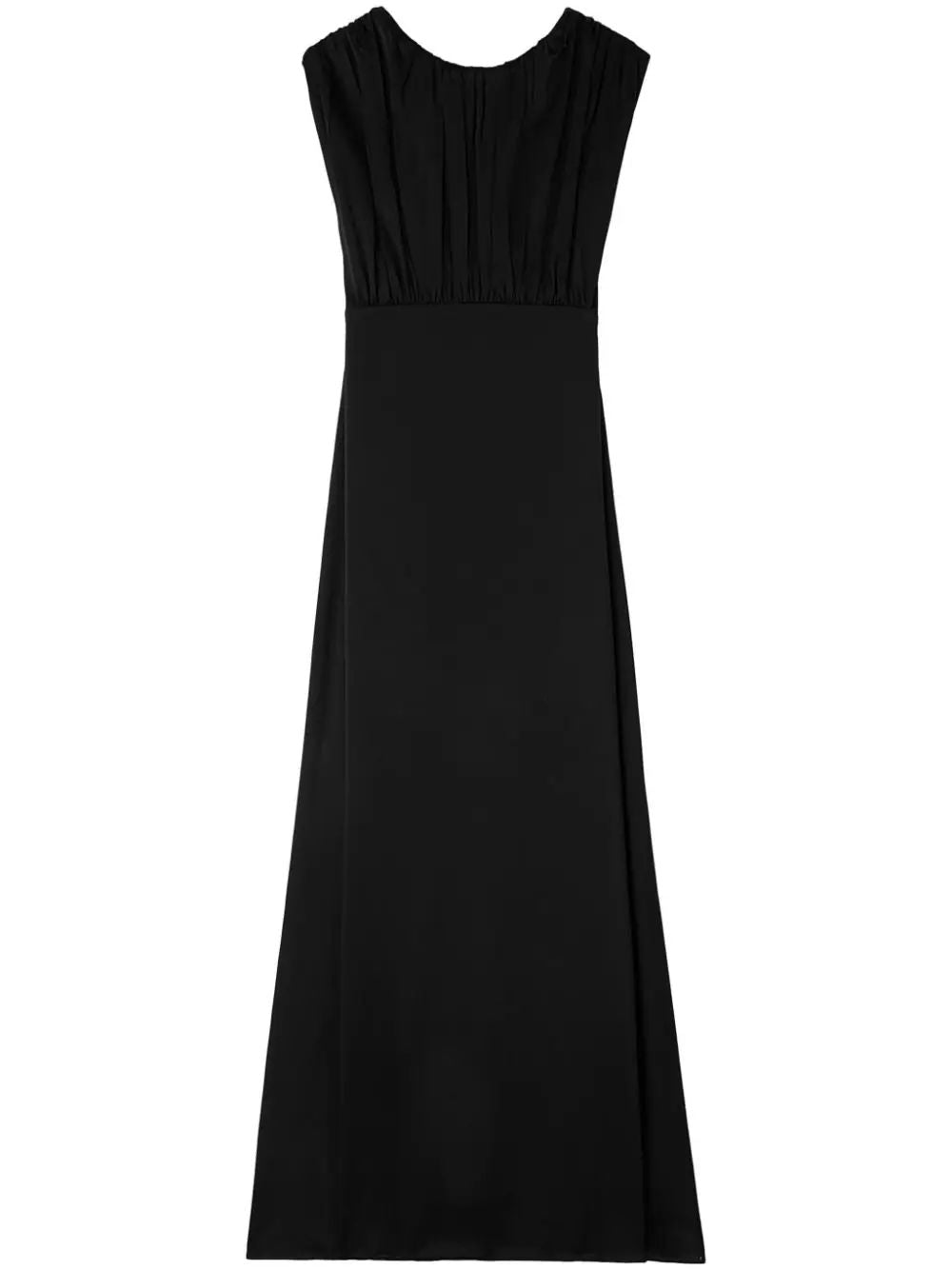 JIL SANDER Long Dress with Black Ruffles