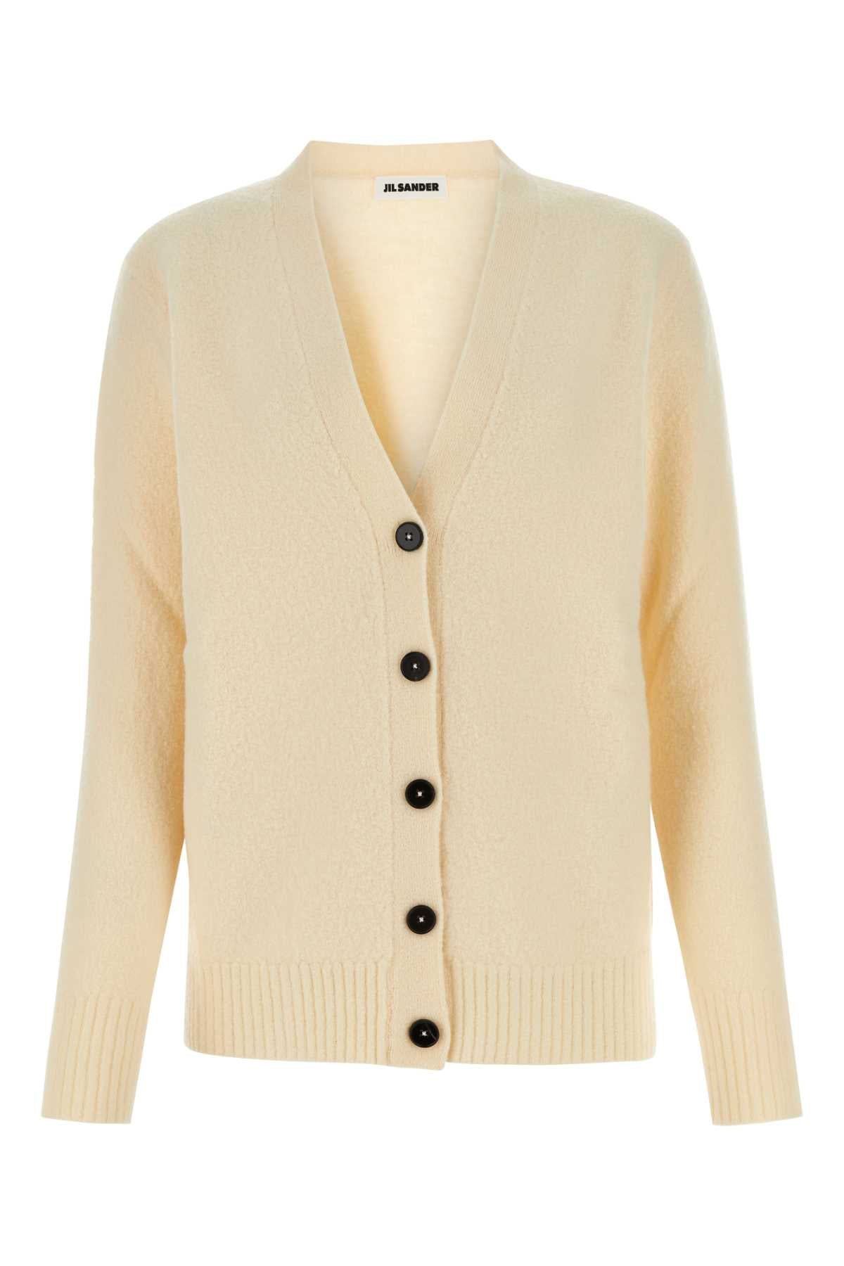 JIL SANDER Ivory Wool Cardigan - Women's Classic Layer