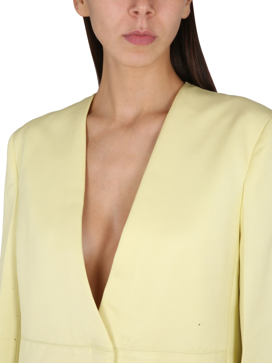 JIL SANDER V-Neck Back Slit Women's Jacket