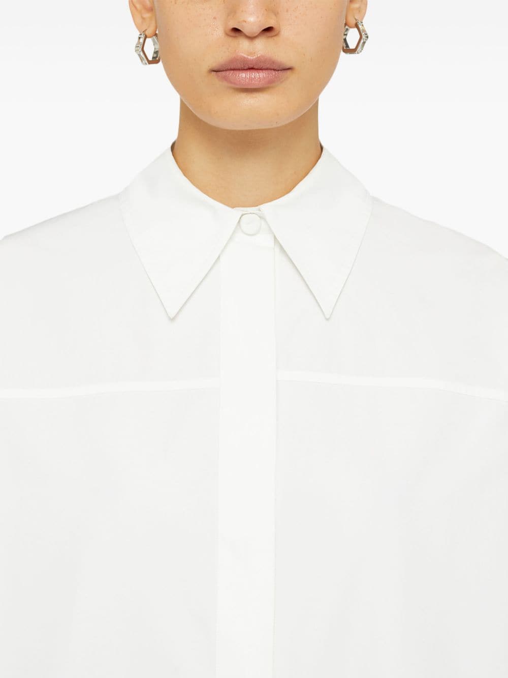 JIL SANDER Cotton Shirt Dress with High-Low Hem