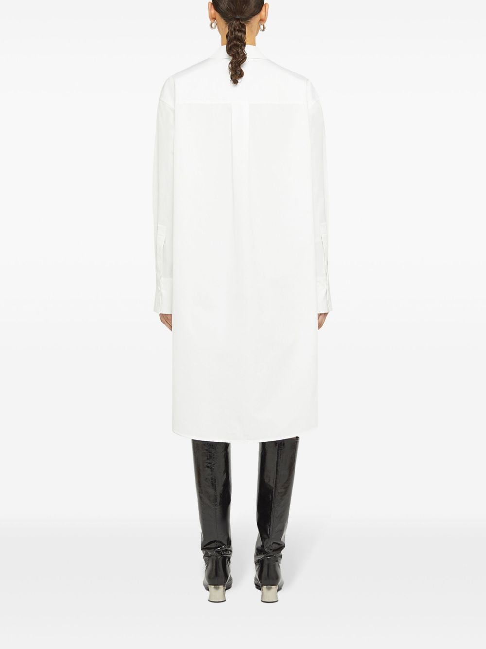 JIL SANDER Cotton Shirt Dress with High-Low Hem