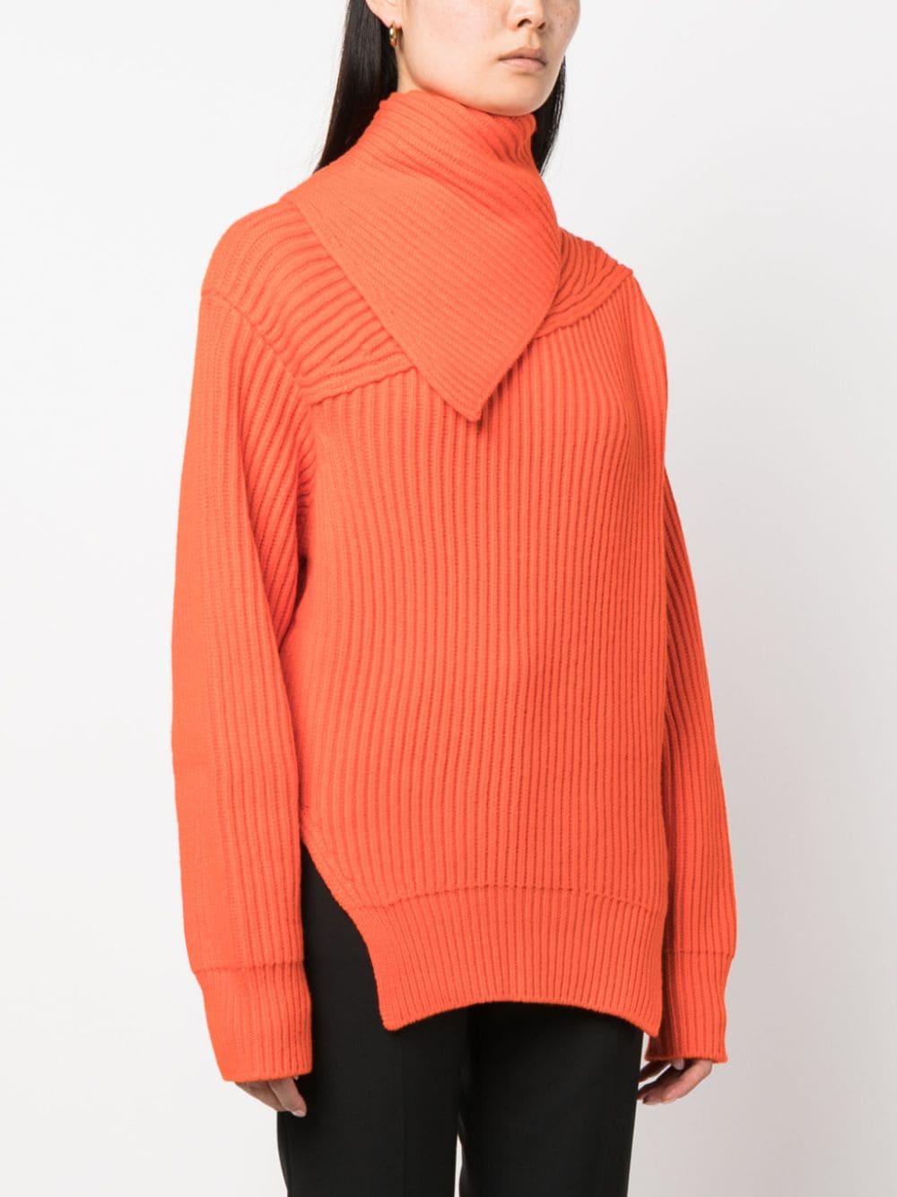 JIL SANDER Long Sleeves Foulard Style Neck Cardigan