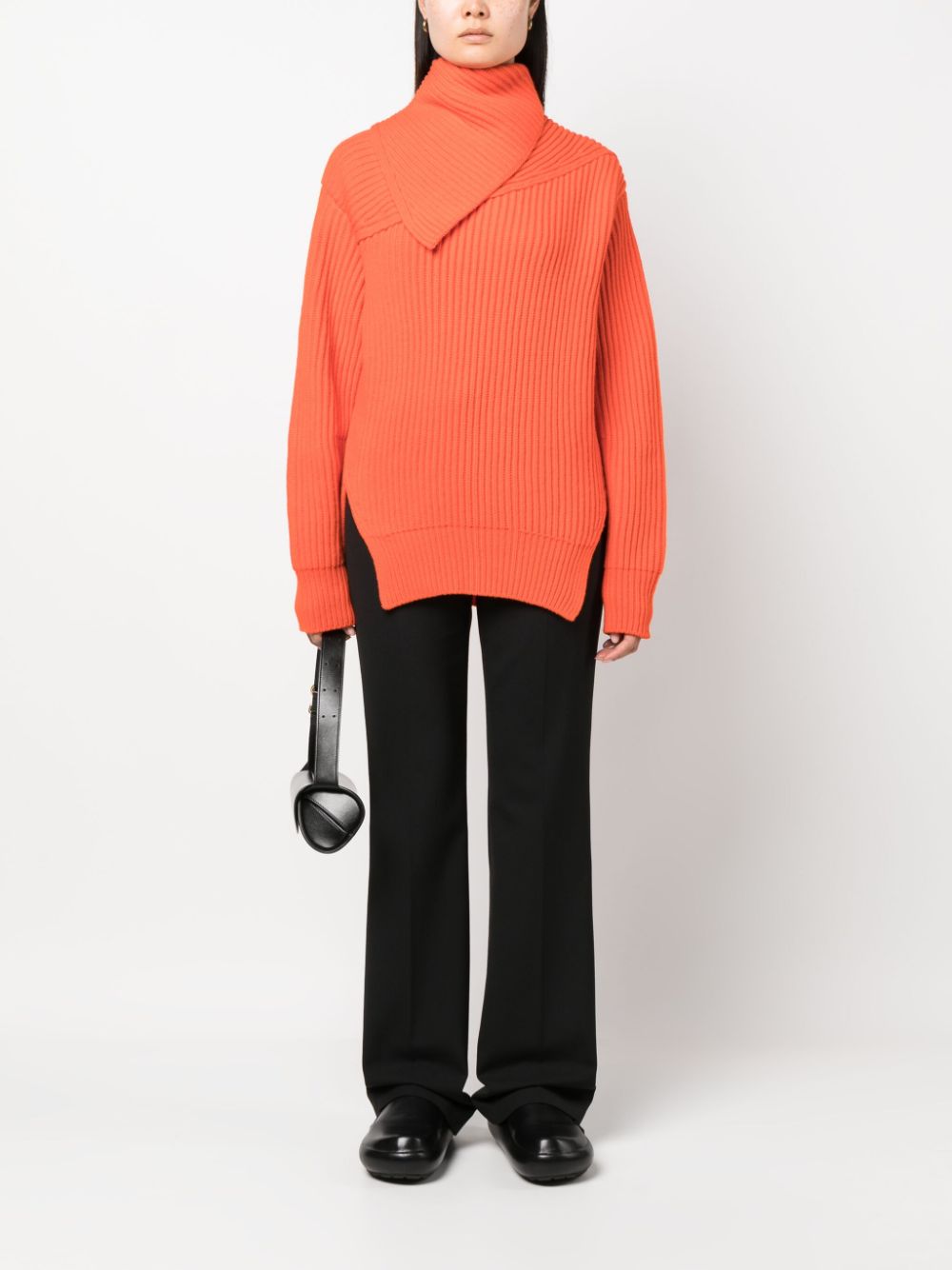 JIL SANDER Long Sleeves Foulard Style Neck Cardigan