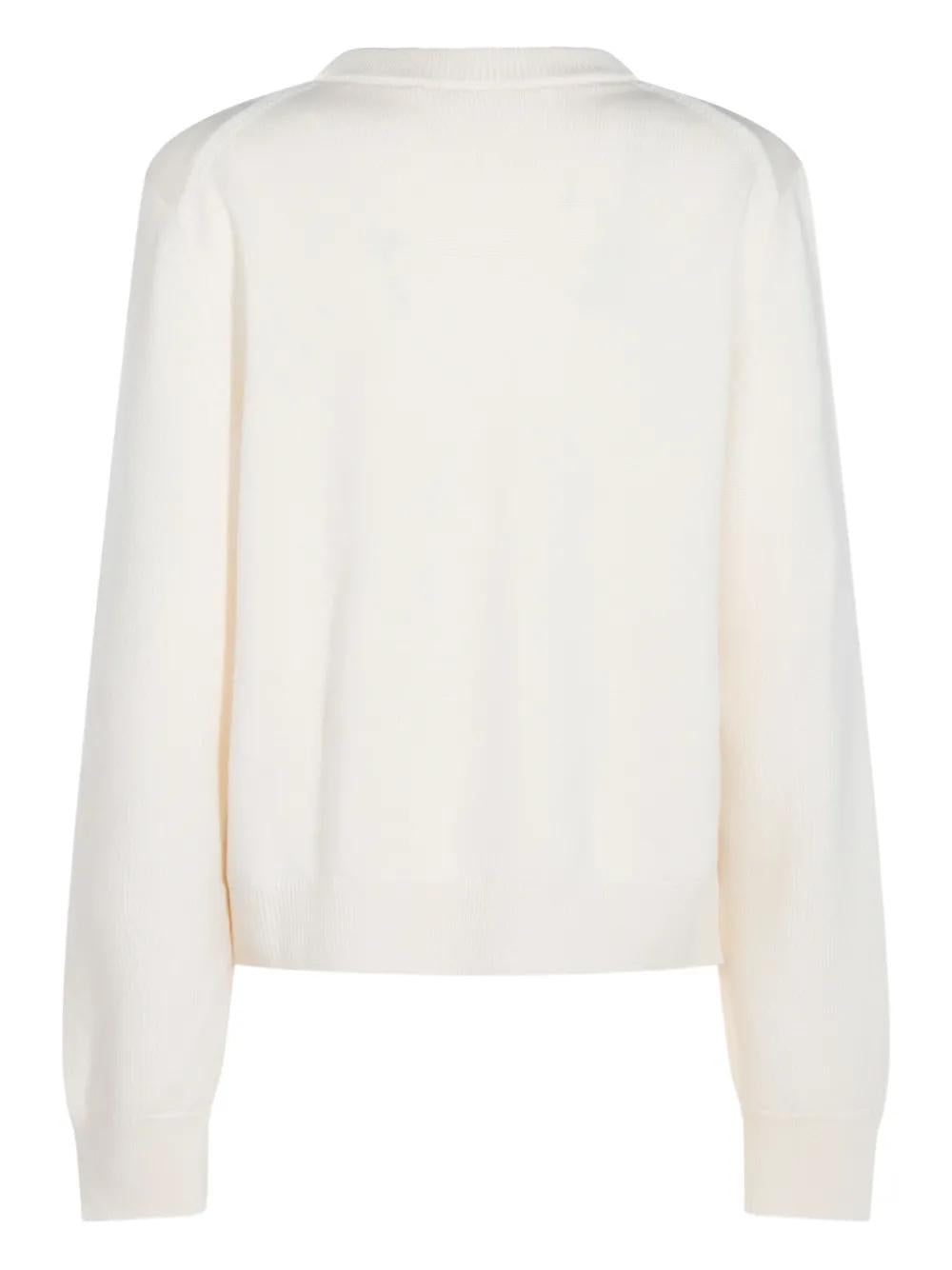 JIL SANDER Embroidered Flower Long Sleeve Crew Jumper for Women