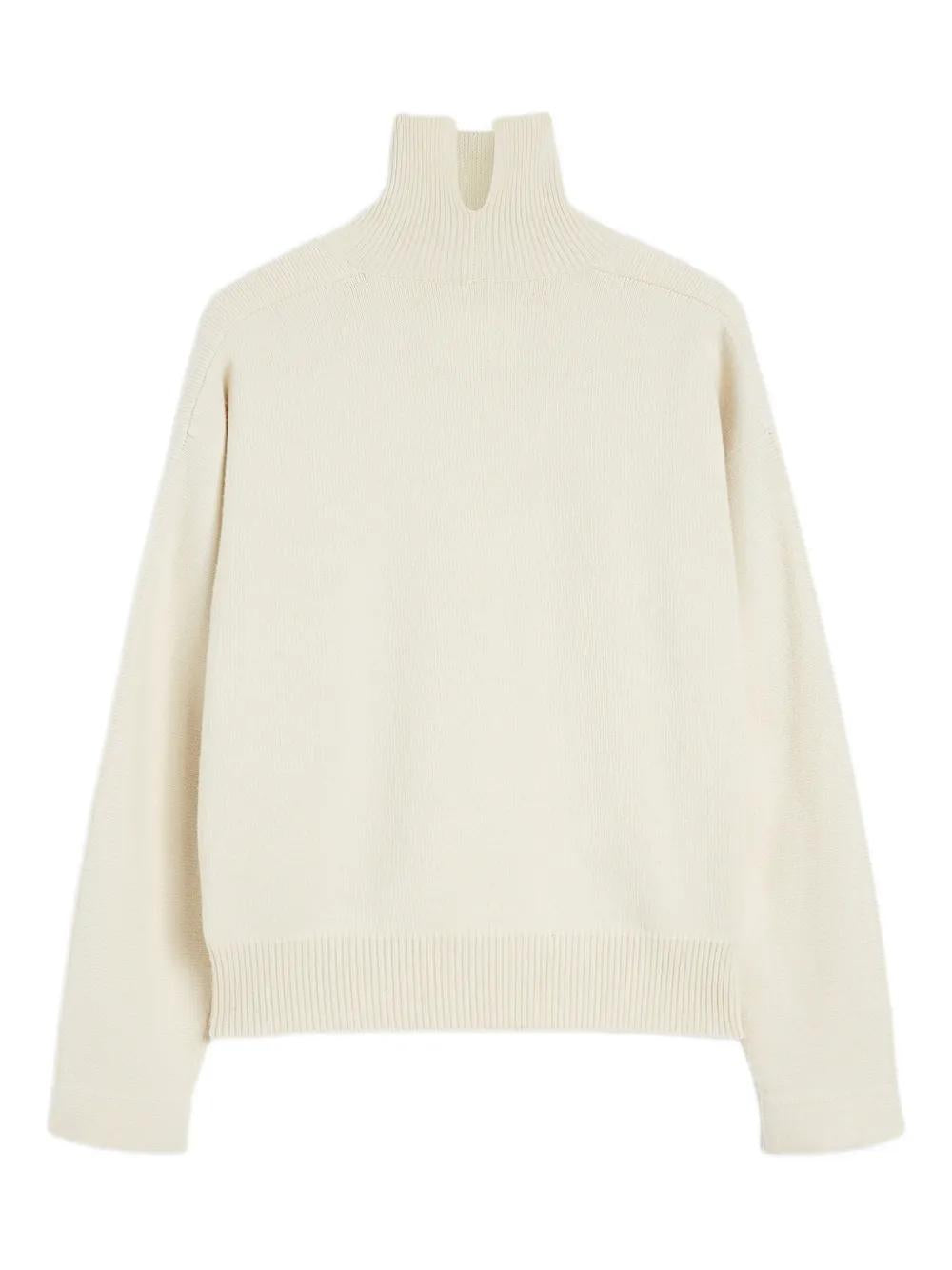 JIL SANDER High Neck Long Sleeve Padded Details Jumper