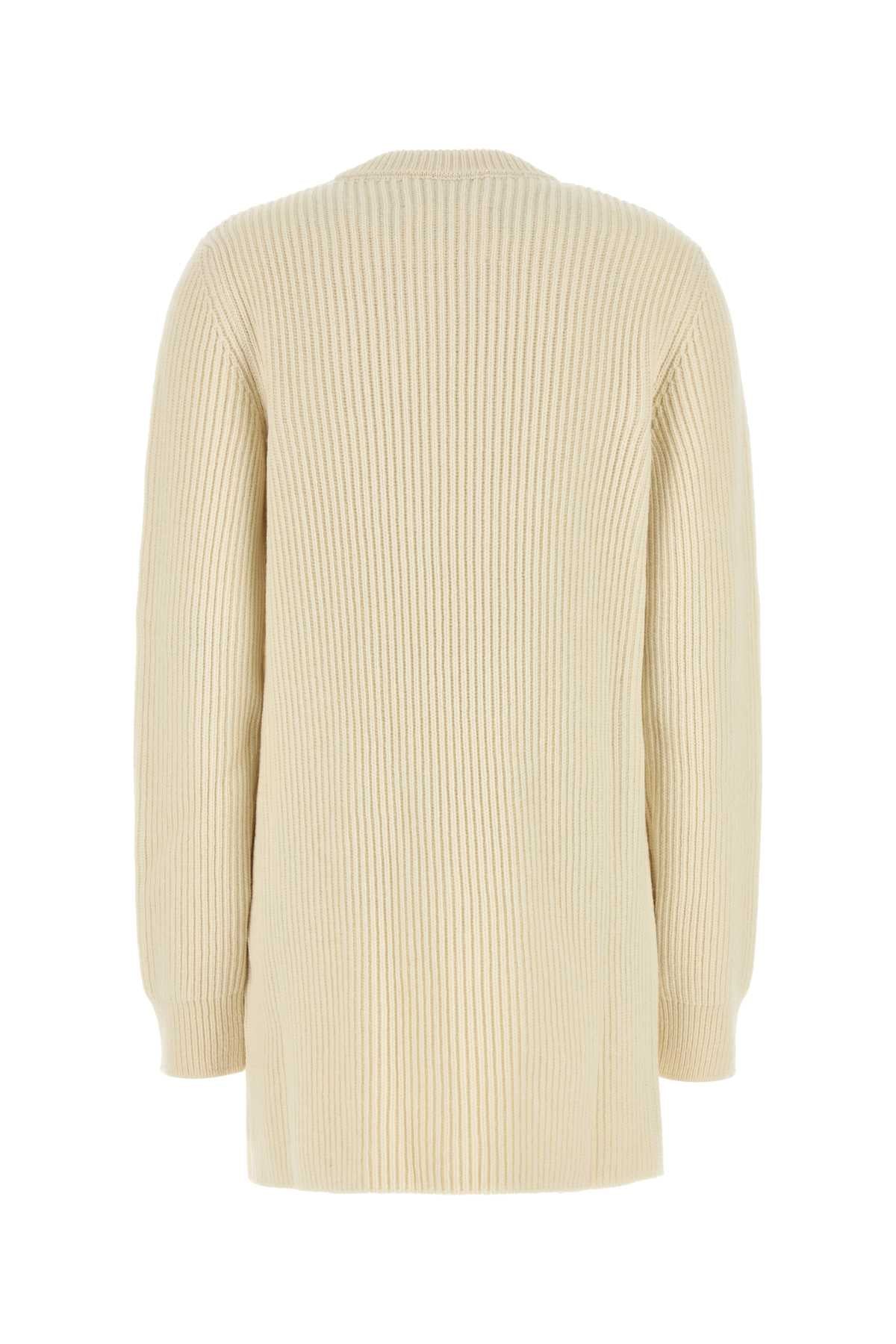 JIL SANDER Wool Sweater Dress with Overlapped Front Panels