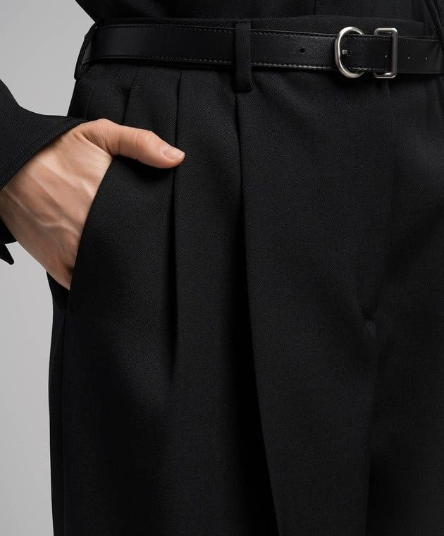 JIL SANDER Long Relaxed Wide Leg Pleated Pants