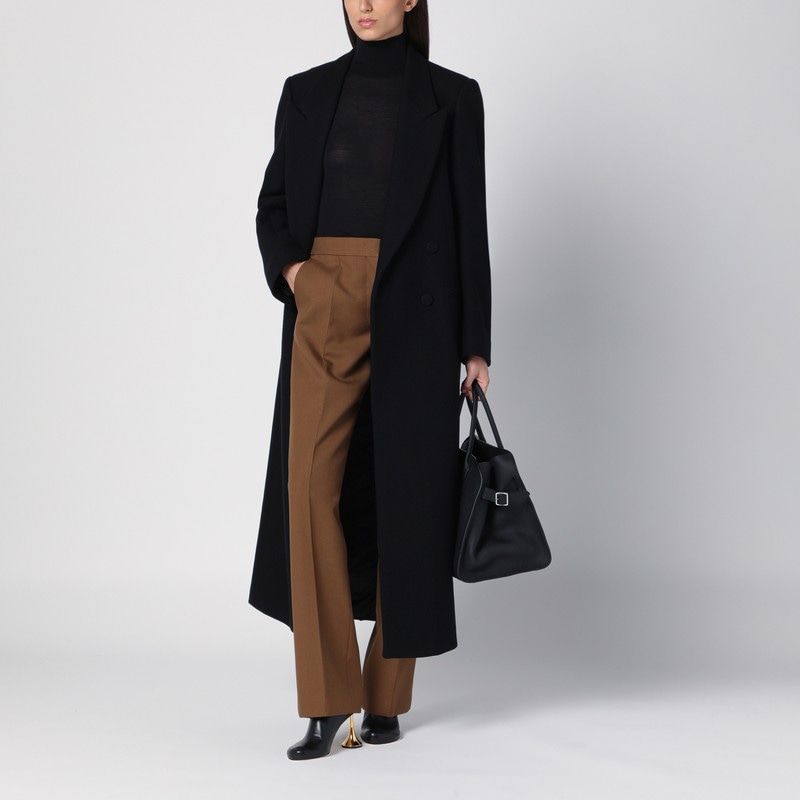 JIL SANDER Wool Trousers with Back Vent and Pocket Detail for Women