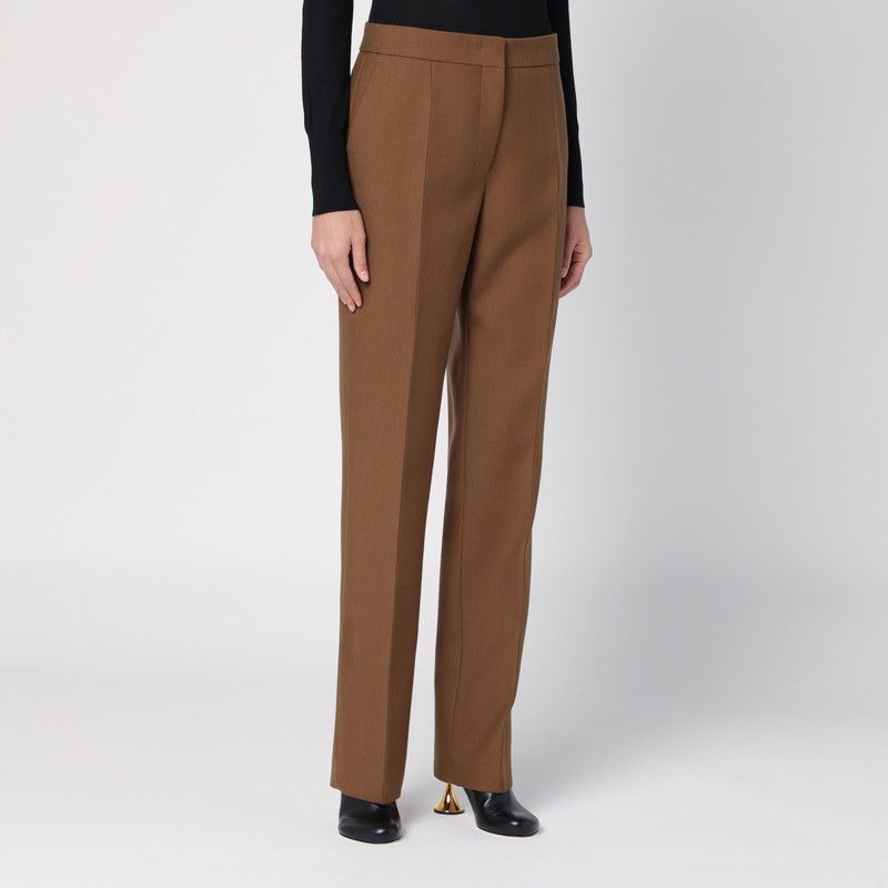 JIL SANDER Wool Trousers with Back Vent and Pocket Detail for Women