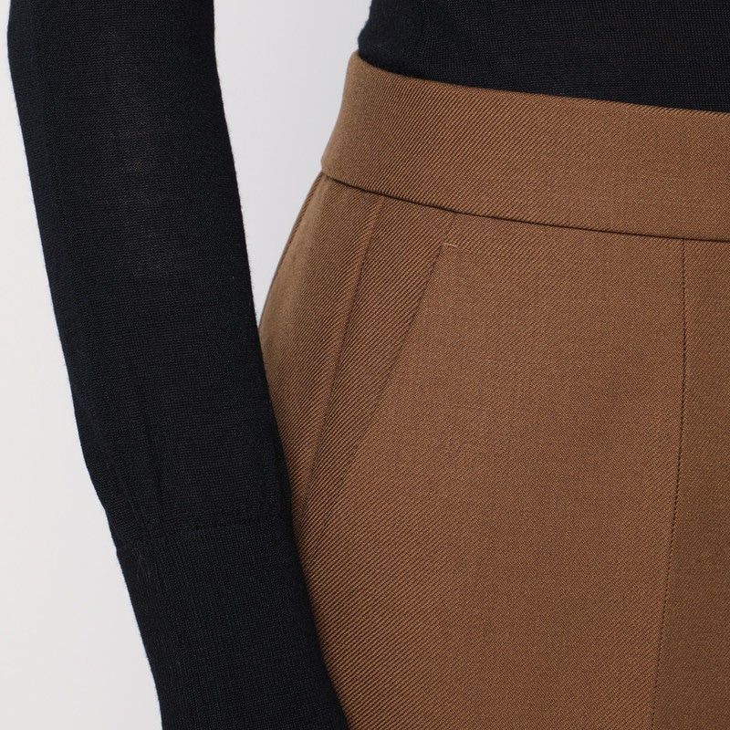 JIL SANDER Wool Trousers with Back Vent and Pocket Detail for Women