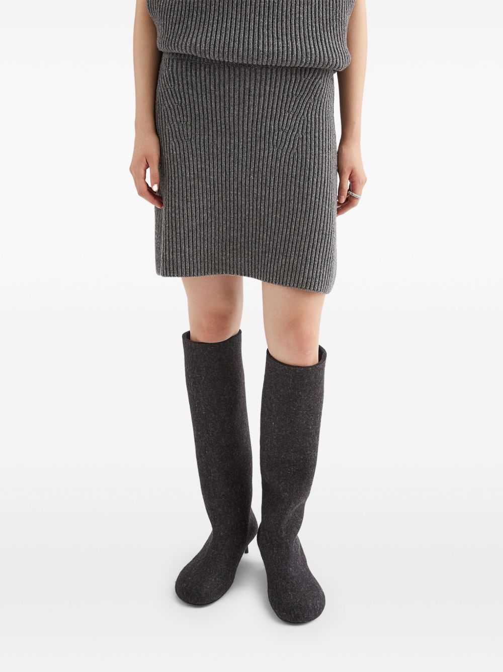 JIL SANDER Wool A-Line Mini Skirt