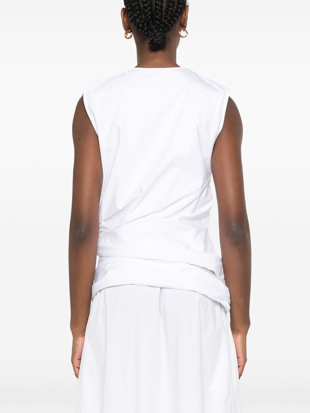 JIL SANDER Knot-Waist White Top for Women