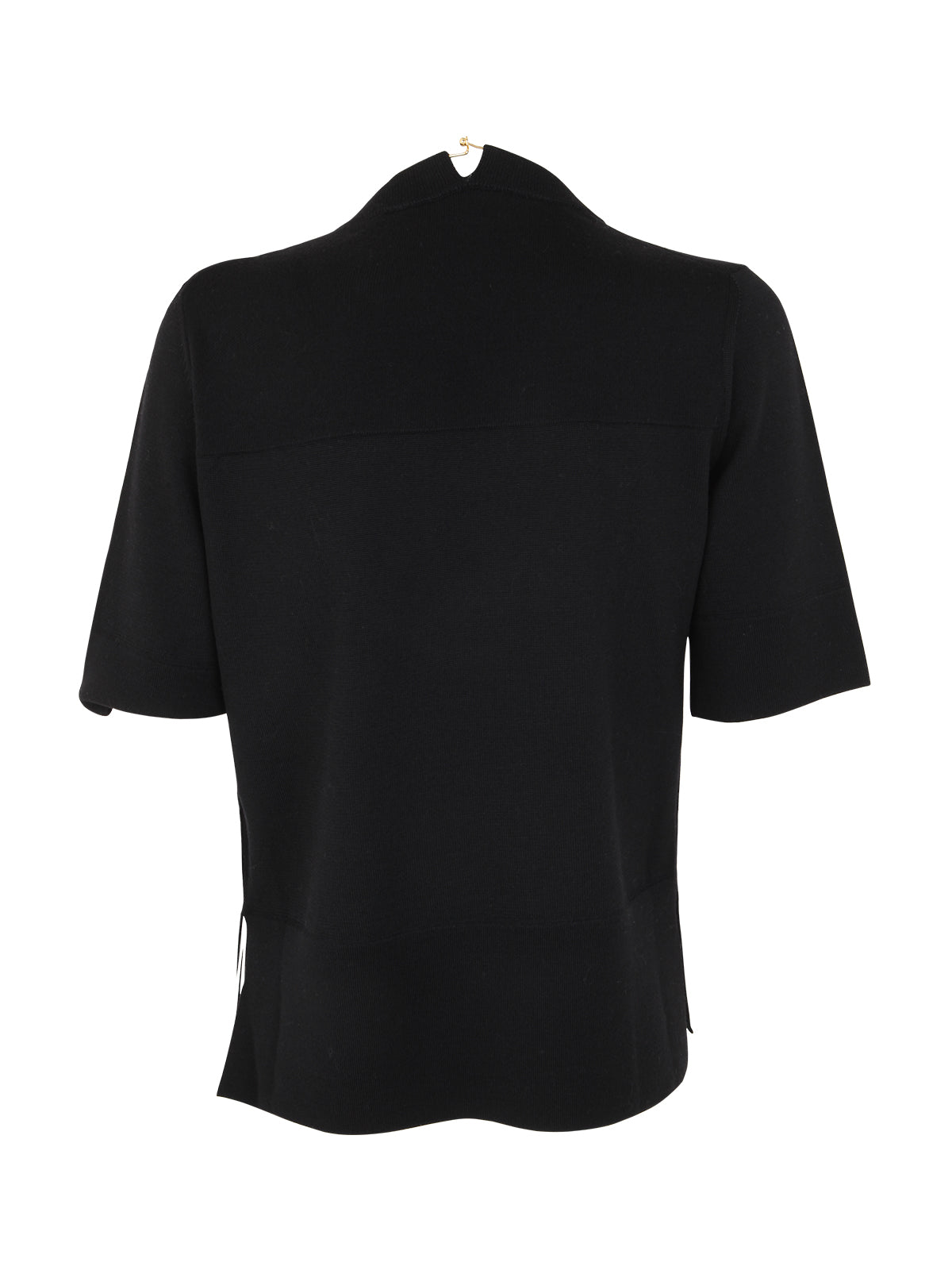 JIL SANDER Crew Neck Short Sleeve Knit with Integrated Jewel Necklace