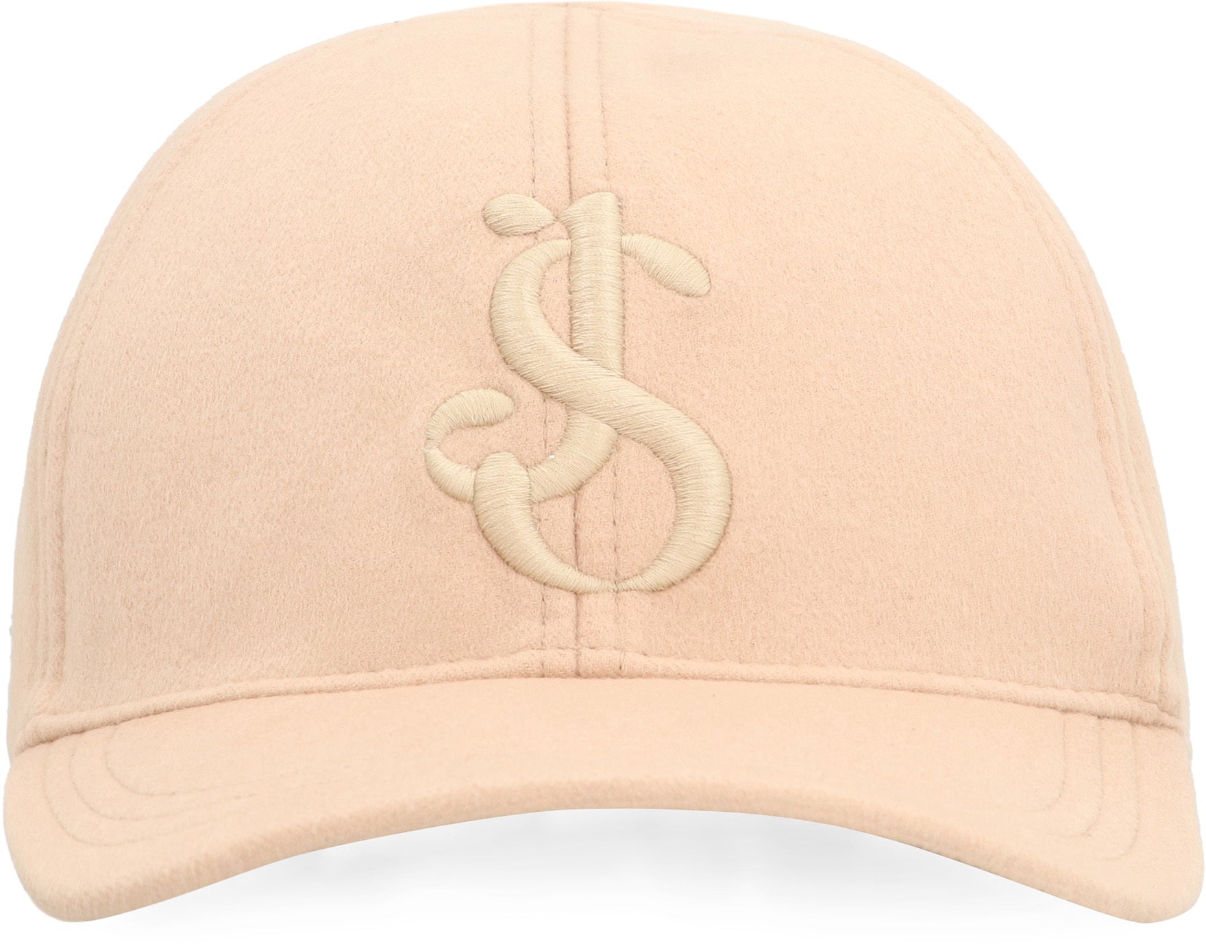 JIL SANDER Logo Baseball Cap with Cashmere and Leather Details - Adjustable Size