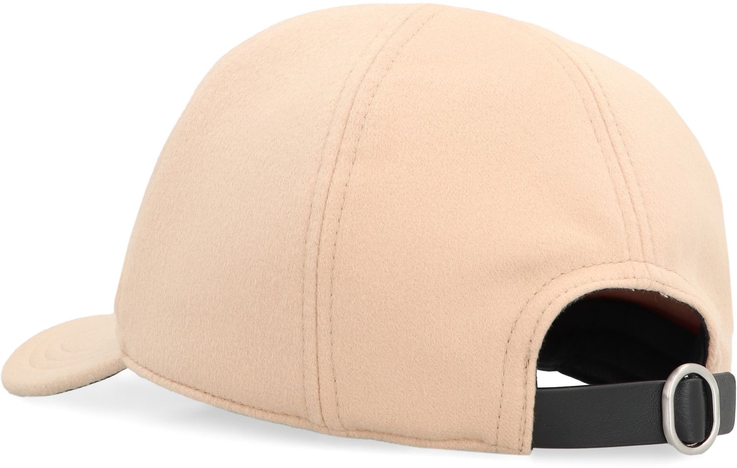 JIL SANDER Logo Baseball Cap with Cashmere and Leather Details - Adjustable Size