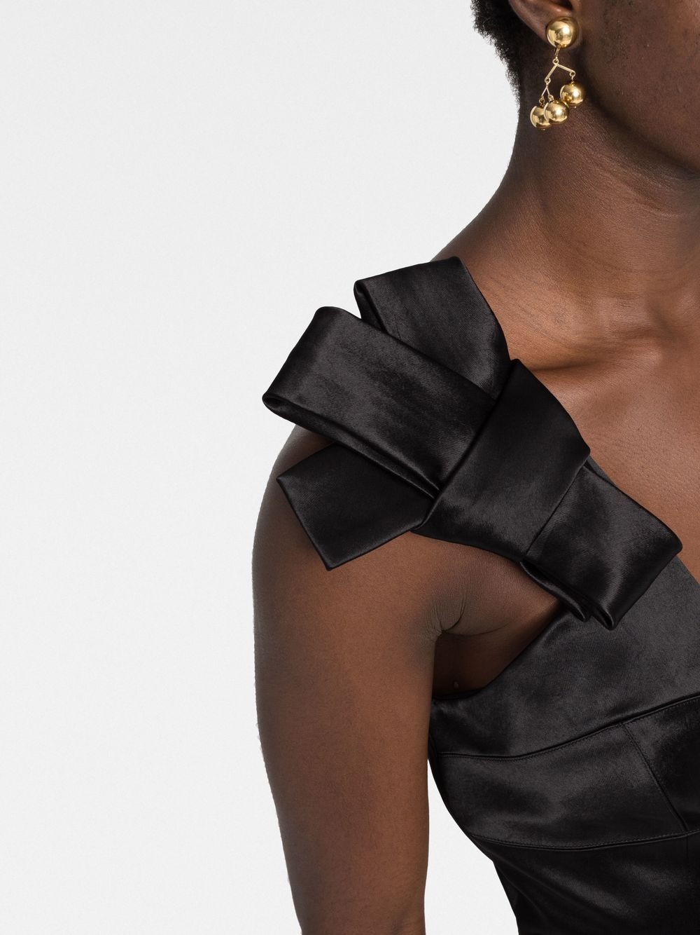 JIL SANDER Elegant Raffia Bow-Detail Midi Dress