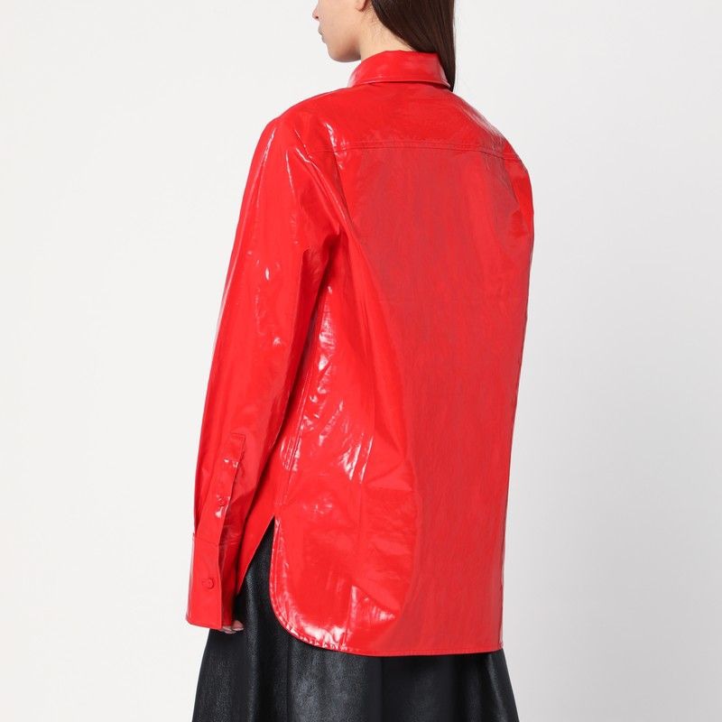 JIL SANDER Shiny Linen Shirt with Red Tie - SS25 Collection