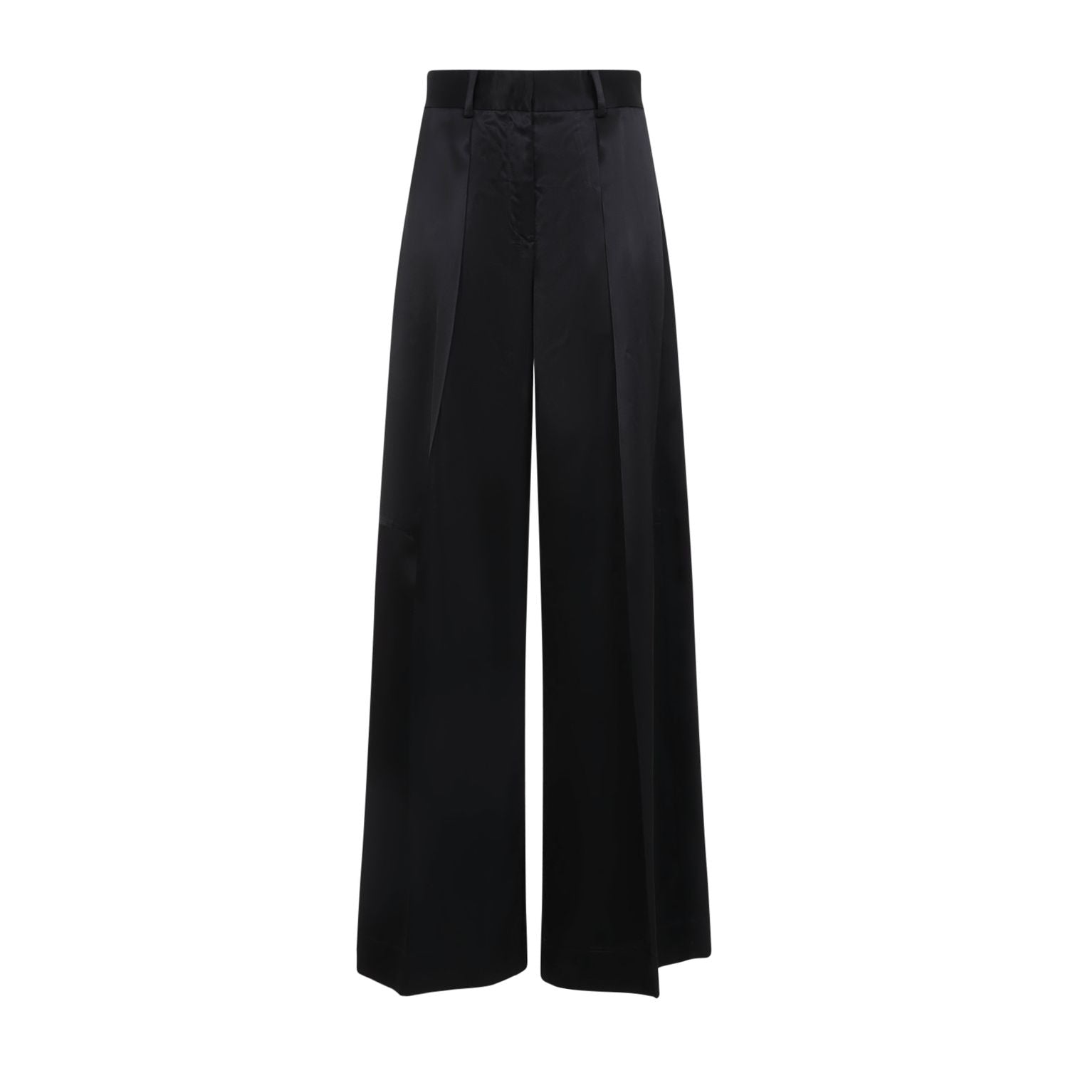 JIL SANDER Satin Palazzo Pants with Relaxed Fit - Size 34