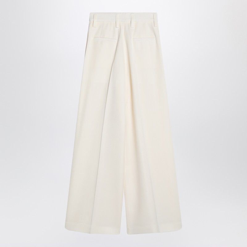 JIL SANDER High-Waisted Wide Trousers in Silk Blend