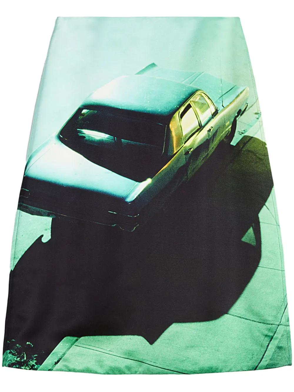 JIL SANDER Chic Mini Skirt with Unique Car Print for Women - SS25