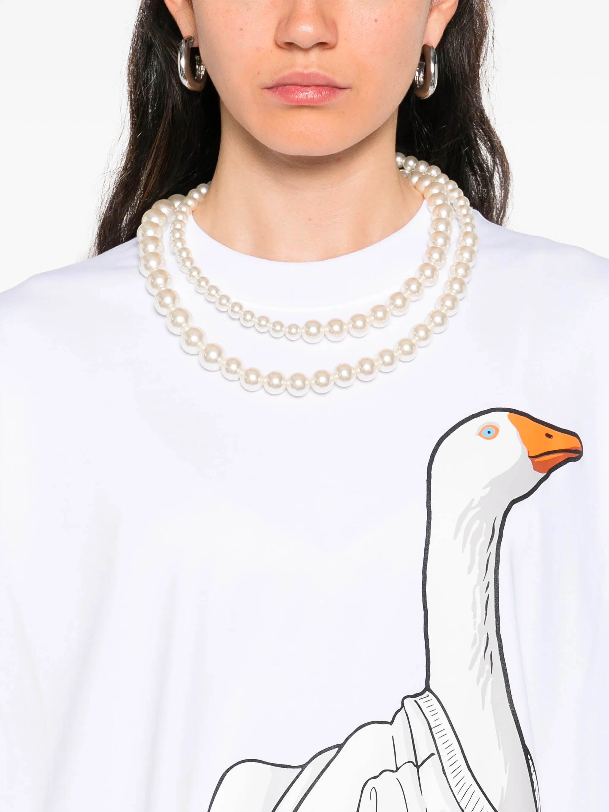 MOSCHINO COUTURE Mini Graphic-Print Crew Neck Dress - Size XS