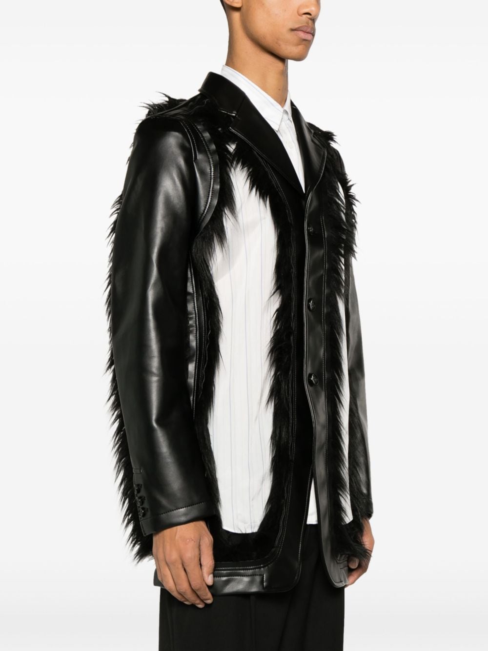 HOMME PLISSE Tailored Cut-Out Detail Mini Jacket