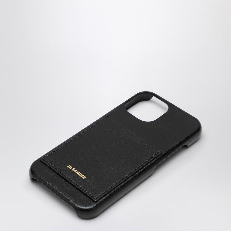 JIL SANDER Calfskin Leather iPhone 15 Pro Cover with Logo